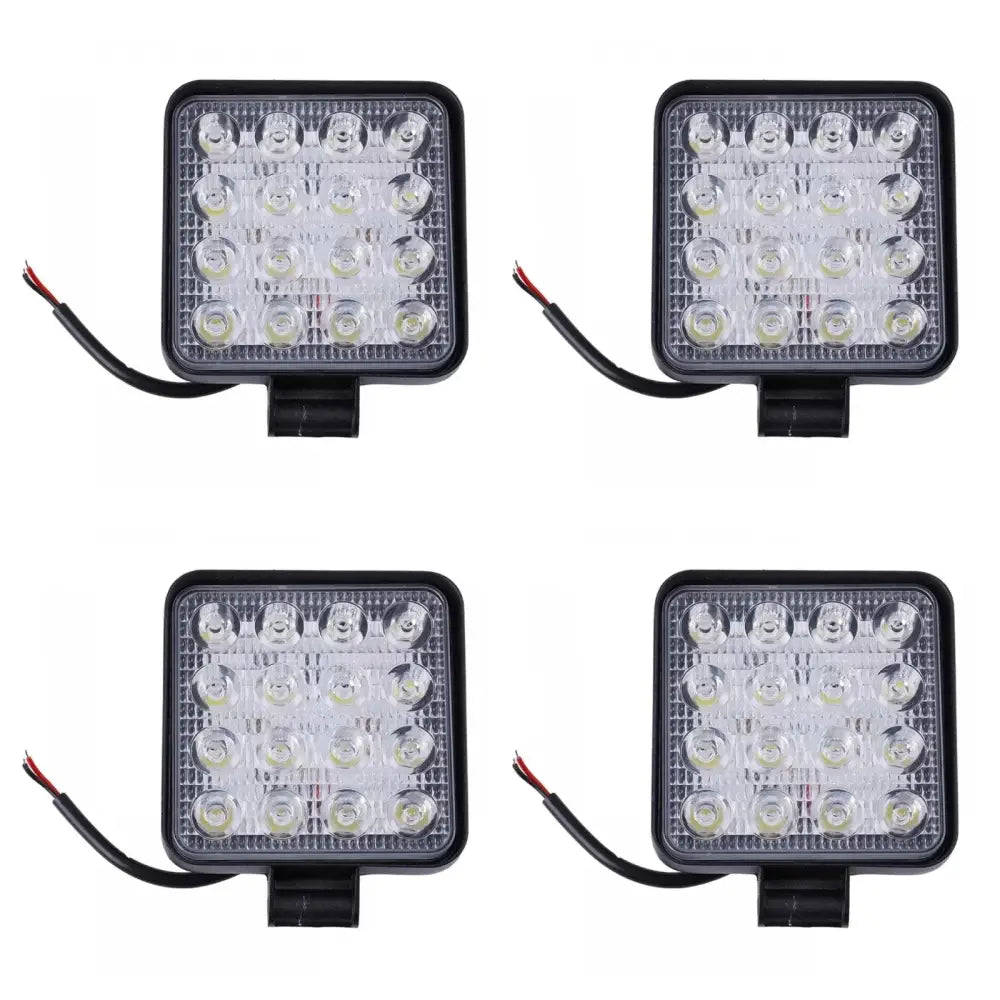Set 4 proiectoare 16 LED 48W auto OFF-ROAD IP 67 - Articole Auto si Moto