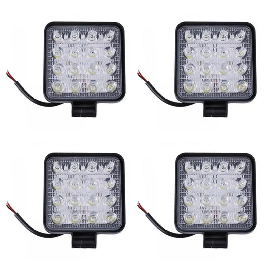 Set 4 proiectoare 16 LED 48W auto OFF-ROAD IP 67 - Articole Auto si Moto