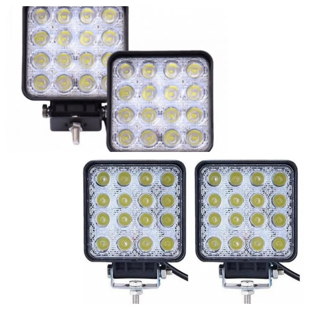 Set 4 proiectoare 16 LED 48W auto OFF-ROAD IP 67 - Articole Auto si Moto