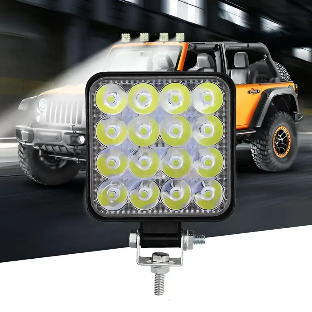 Set 4 proiectoare 16 LED 48W auto OFF-ROAD IP 67 - Articole Auto si Moto