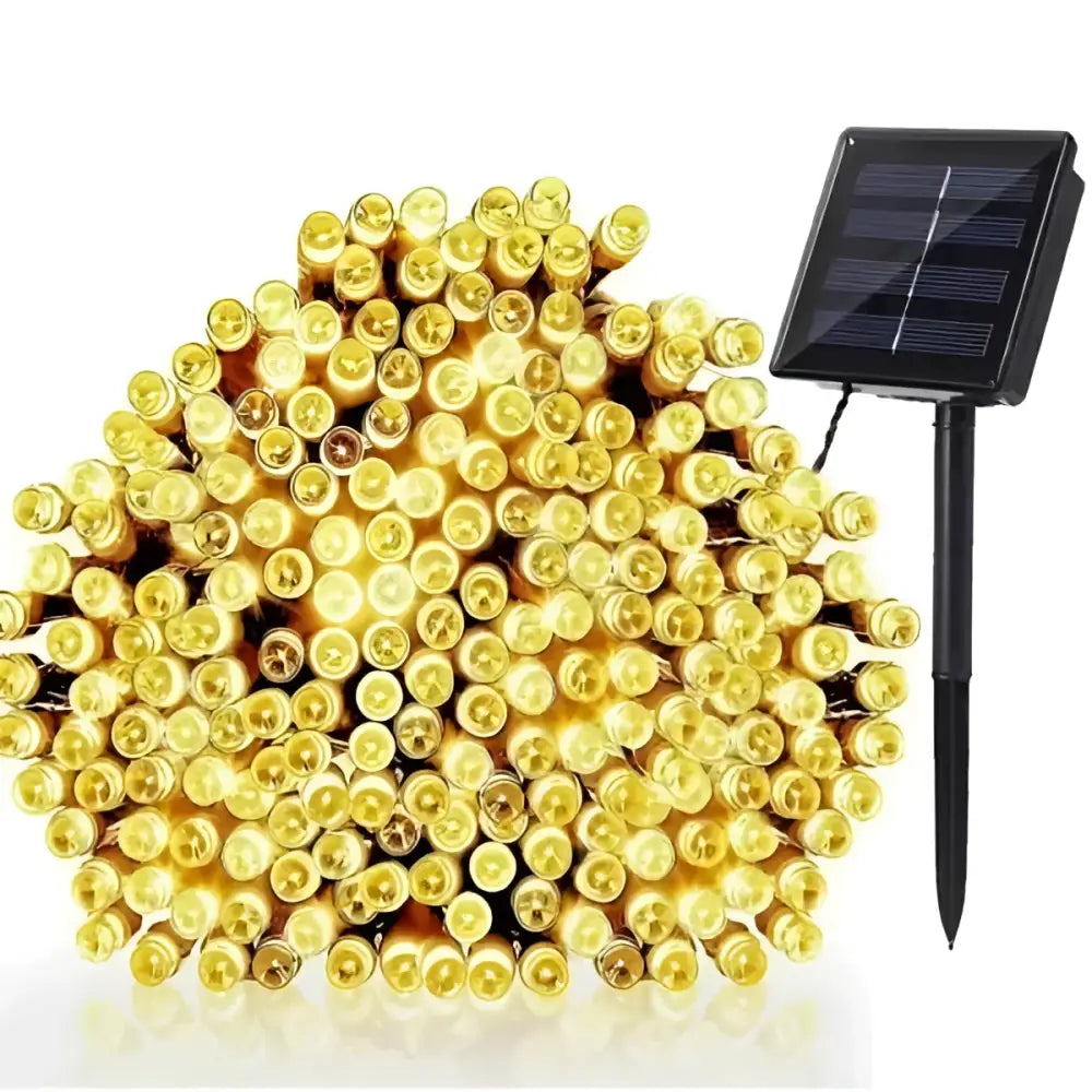 Set 4 x Decoratiune cu Incarcare Solara 100 LED 10 Metri - Alb Cald