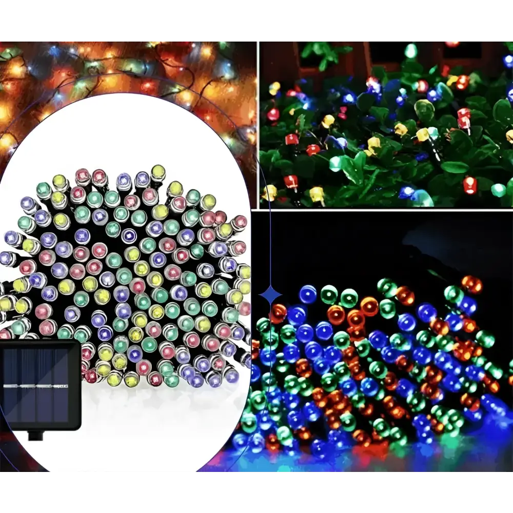 Set 4 x Decoratiune cu Incarcare Solara 100 LED 10 Metri - Multicolor