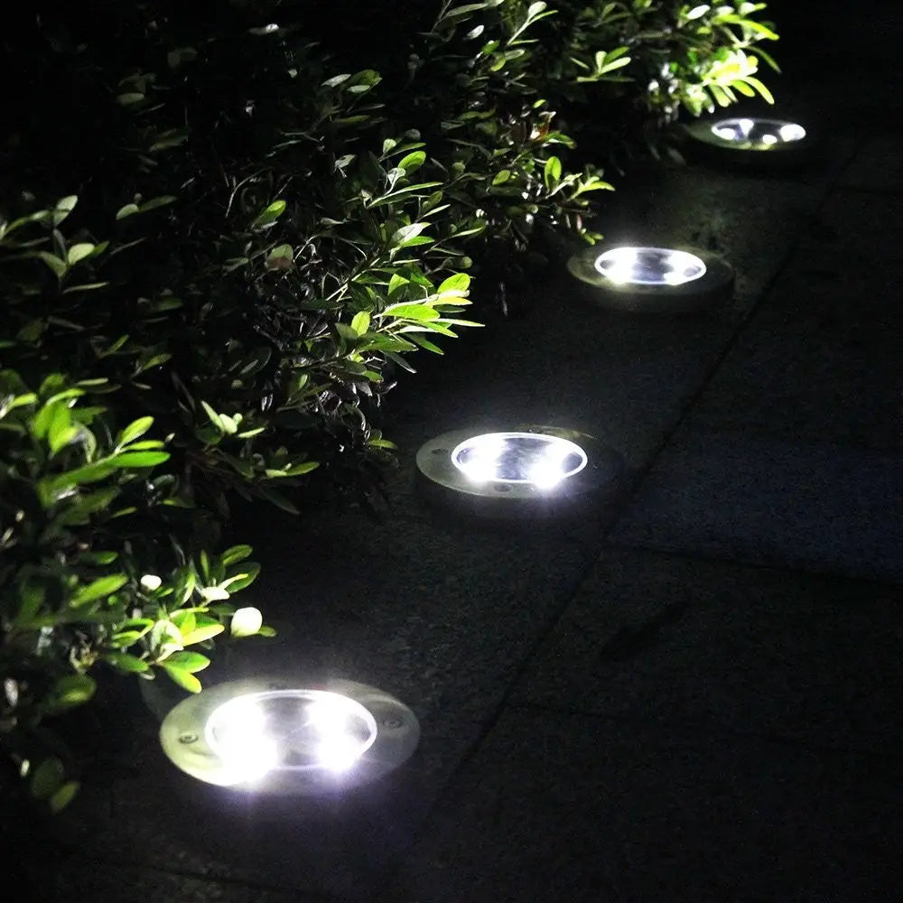 Set 4 x lampa solara cu 4 leduri si senzor de lumina cu fixare in sol - Lampi Solare