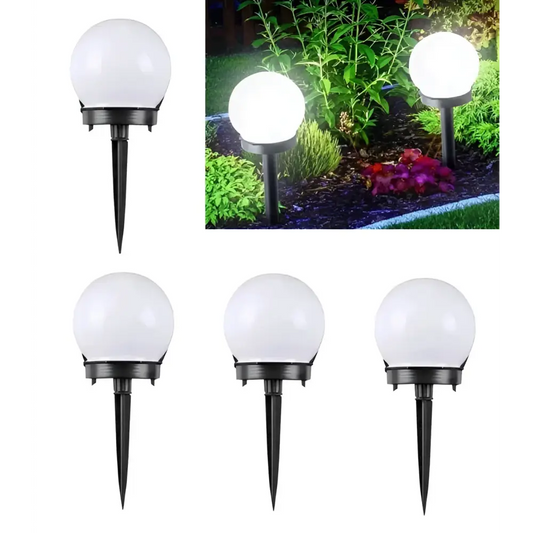 Set 4 x lampa solara tip glob pentru gradina IP44 H 33 - Articole Iluminat