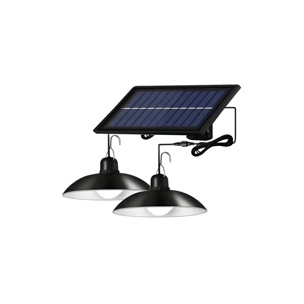 Set panou solar cu 2 becuri LED cu aplica telecomanda 50W - Lampi Solare