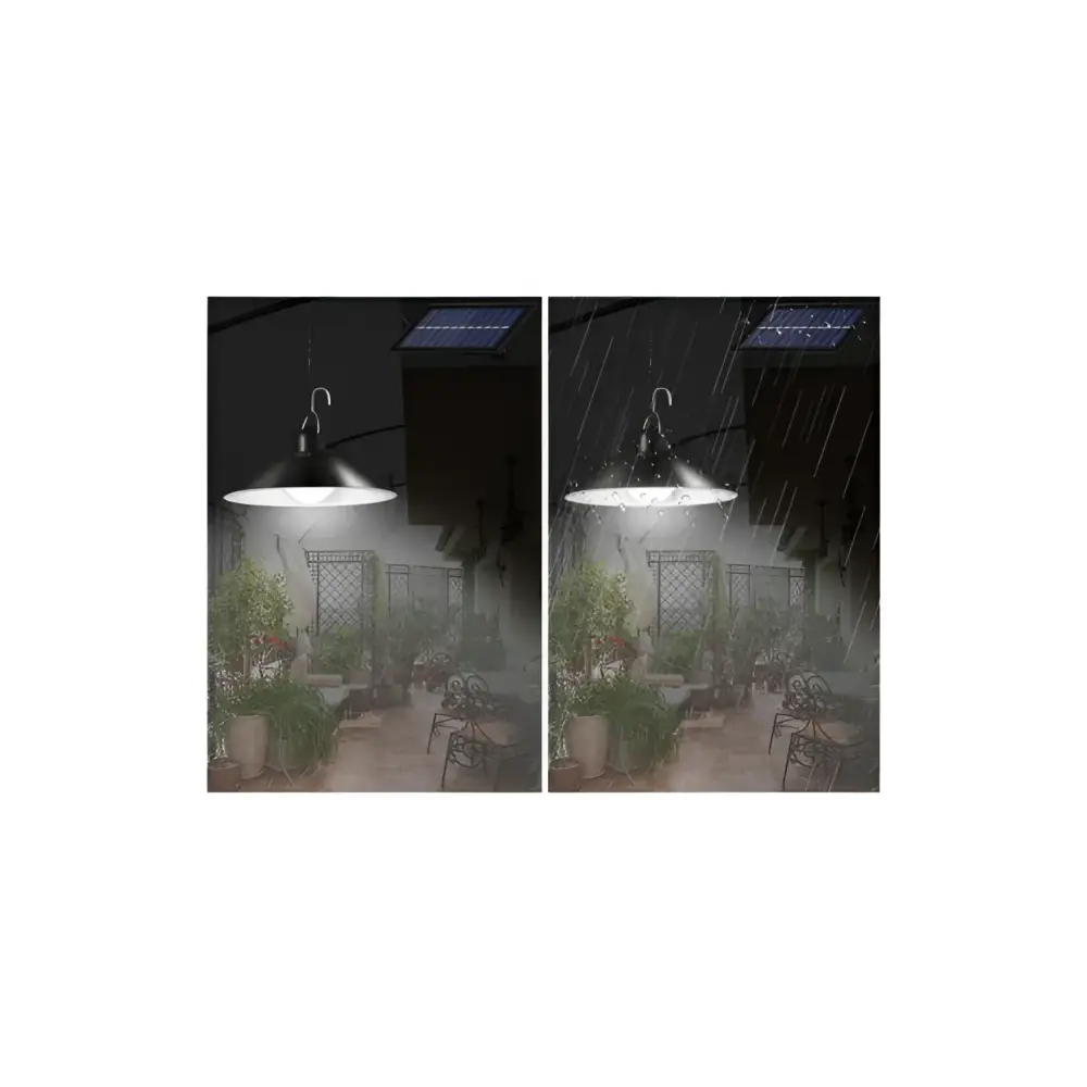 Set panou solar cu 2 becuri LED cu aplica telecomanda 50W - Lampi Solare