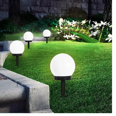 Set 5 x Lampa cu Incarcare Solara Tip Glob pentru Gradina 33 cm Rezistenta la Apa